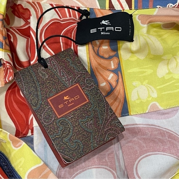 ETRO NWT Belted Printed Cotton-Blend Poplin Shirt Maxi Dress SZ 46IT/10US - Picture 14 of 16